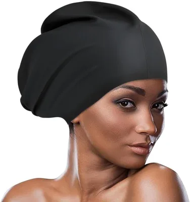 Cap de natation AMFUN pour cheveux longs, Casque de natation, Capsules de natation, Extra Grand, Silicone imperméable premium