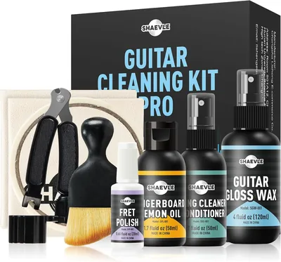Kit de nettoyage de guitare Shaevle - 120ml cire de brillance pour guitare, 50ml huile pour frettes au citron et huile pour cordes, 20ml polish pour frettes