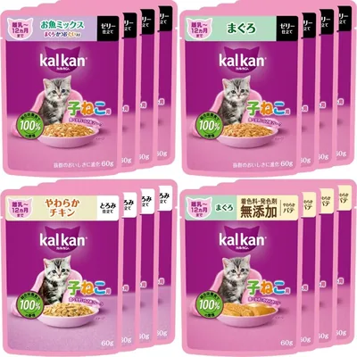 カルカン 缶 猫用（生後12ヶ月まで） 60g×16個（4種類×4個）人気の魚肉混ぜたバラエティー [Kalan Kan Pouch]