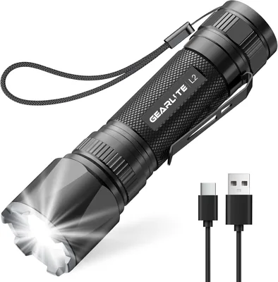 GEARLITE LED Torch, 3000 Lumen, Zoomable, IP65 Waterproof