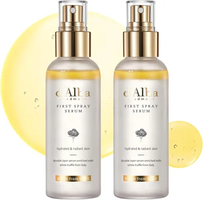 D'Alba Piedmont Włoskie Białe Trufle First Spray Serum (100 ml x 2) | Nawilżający spray do twarzy, promienna skóra, kojący