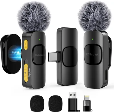 Microphone Lavalier sans fil amélioré avec quatre modes d'enregistrement - pour iPhone, Android et ordinateurs, Micro mini pour vidéo