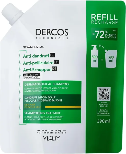 Vichy Dercos Anti-roos Shampoo DS voor droog haar Eco Hervulling 390 ml - Beste Deal