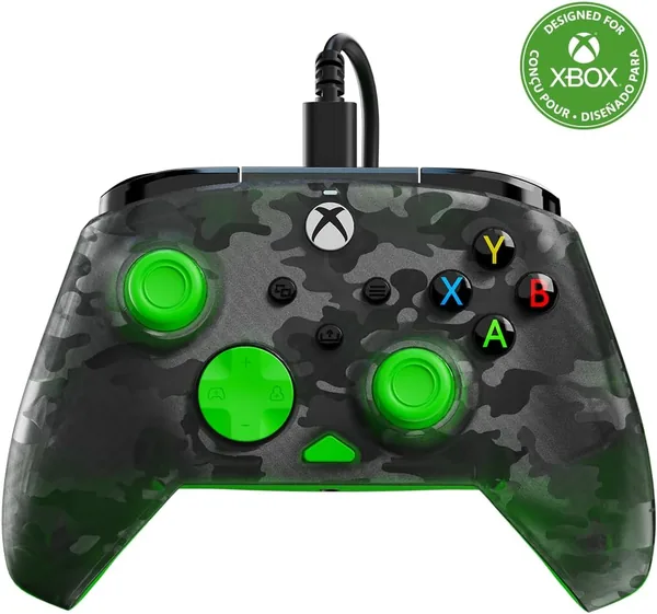 Turtle Beach Rematch Core Green and Ghost Black Camo Wired Gaming Controller