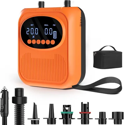 Mojimdo Pompa Elettrica per SUP, 20PSI Ricaricabile con Alimentazione di Emergenza e Luce, Auto-spingimento