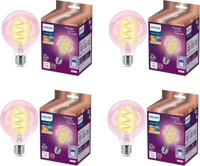 PHILIPS Smart Vintage Amber G25 LED Bulb 4 Pack - Best Deal