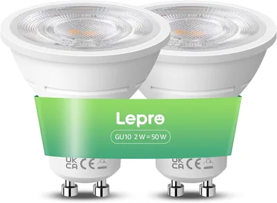 Lepro Energy Class A GU10 LED Warm White, 2 W, 360 LM, nicht dimmbar | 2700K Warmweiß, 38° Strahlwinkel, Energieeffizient