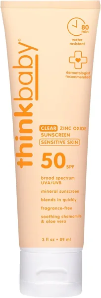 Thinkbaby SPF 50+ Mineral Sunscreen for Sensitive Skin 3 Fl Oz