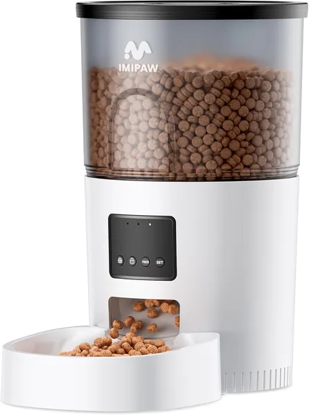 Dispenser automatique de nourriture IMIPAW 3L pour chats et chiens, programmable 1 à 10 repas/jour, alimentation précise et facile à contrôler via A
