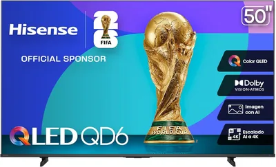 Televisor Hisense QD6QFM 2025 de 50 pulgadas, Pantalla QLED Smart Fire TV UHD 4K, Control de Voz Alexa, Escalable