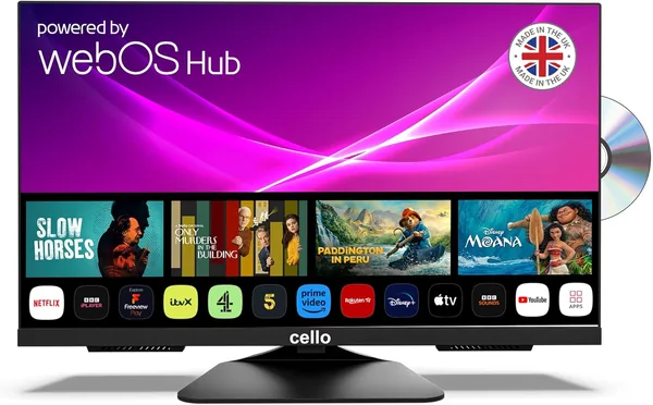Cello C2425WSF 24 inch Smart Frameless TV/DVD Pitch Perfect Speakers Ultrafast WebOS