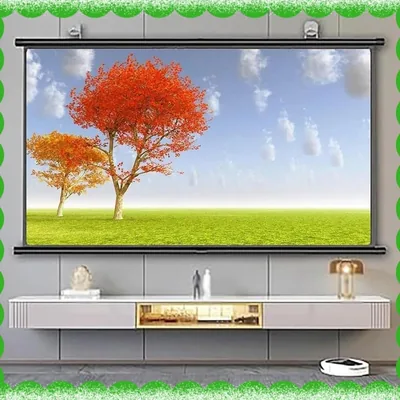 SKSPGPKTACA Home Theater Projection Screen - 30/40/50/60/72" Wall Mount, 4K HD