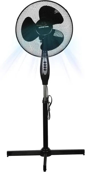 A2Z Pedestal Fan 16 Inch 3-Speed Setting Tilt Angled Oscillating Large Air Flow Easy to Assemble - Pedestal Fans PF11609 Black