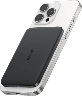 Anker Nano Powerbank, 5000mAh Magneetvoeding, Qi2-gecertificeerd, 15W Ultra-snel opladen, compatibel met MagSafe