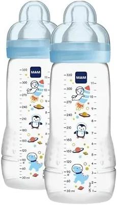 Bottiglie Active MAM Facili 330 ml (Set di 2), Set di 2 Bottiglie Pratiche per Bambini, Accessori per Neonati da 4+