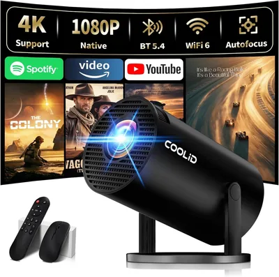 Proyector Mini 4K con WiFi 6 y Bluetooth 5.2 - Enfoque Automático - Mejor Trato