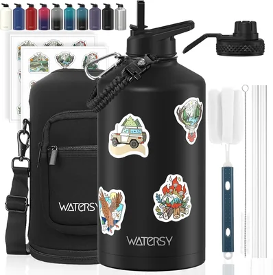 1 Gallon Insulated Water Bottle, BPA Free & Leak Proof, Stainless Steel