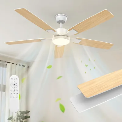 Mefine Ventilateur de plafond inversible à 2 couleurs, 132 cm, silencieux avec télécommande et lampe LED pour extérieur - 12% de réduction