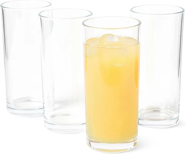 Amazon Basics Drinking Glasses 4-Piece Set, Dishwasher-Safe, 443.6 mL