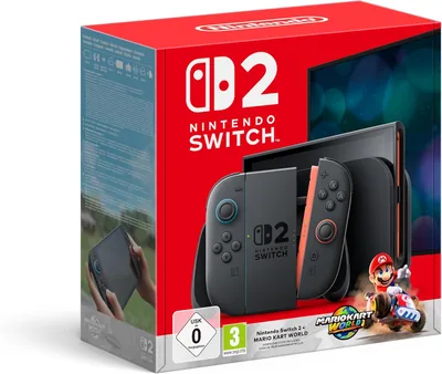 Nintendo Switch 2 - Console Noir avec Mario Kart World (Digital)