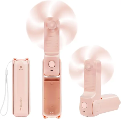 AUAUY Przenośny wentylator ręczny 3 w 1, mini cichy wentylator z 3 prędkością | składany wentylator ładowany przez USB, mały we