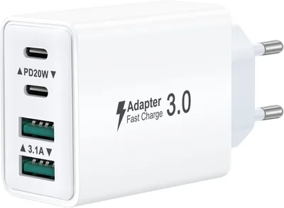 Presa USB C, Caricabatterie veloce 40W a 4 porte per iPhone 17/16/15/14/13 Pro Max, Samsung, iPad, MU