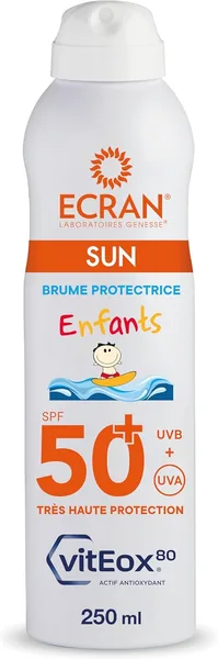 ECRAN - Protection solaire pour enfants - Très haute protection - Technologie VitEox80 - Vitamine E - UVA, UVB, lumière bleue, coups de soleil