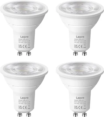 Lepro GU10 LED Warmweiß 6 W Lampe, 2700 K, 630 Lumen, 38° Strahlwinkel, Nicht-dimmbarer Reflektor, Energieeffizient