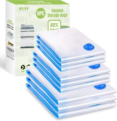 Bustine per Aspirapolvere 9 Pezzi - Dim. 3XL, 80x60 cm + 3L, 70x50 cm + 3M, 60x40 cm - Riutilizzabili