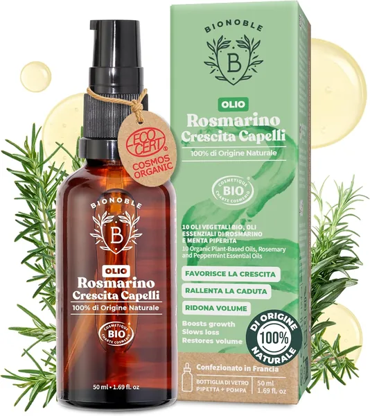 BIONOBLE Rosemary Oil for Organic Hair - Stimulates Growth, Nourishes Scalp