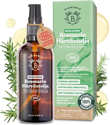 BIONOBLE Organische Rosemariënaol - Stimuleert Haargroei, Vermindert Haarverlies - Haaroel met Rosemariënees Essentiële Olie - Vegan