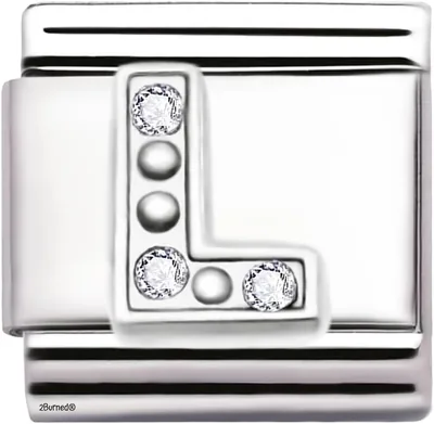 Cubic Zirconia Letter Charm Links - 9mm Bracelet Compatible
