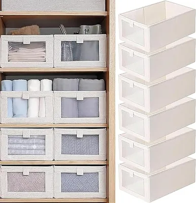 Wardrobe Clothes Organizer, 6 Pack Drawer & Storage Box - 10% Off
