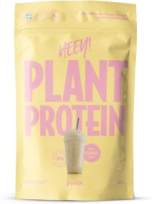 Heey! Vegan Protein Powder 27g Protein per Serving med Vitamin B12, Vaniljflöde (500g, Vanilj)