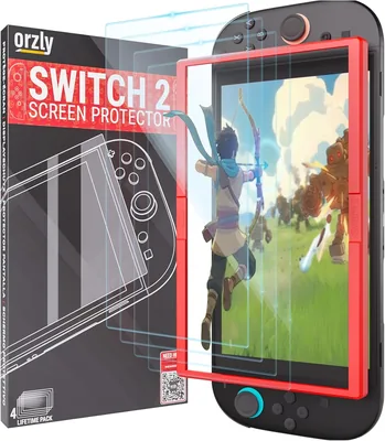 Orzly Glass Screen Protector Nintendo Switch 2 - 4 Pack