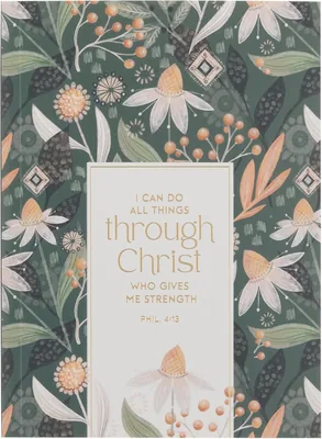 Inspirational Notebook Journal - Floral Design with Bible Verse