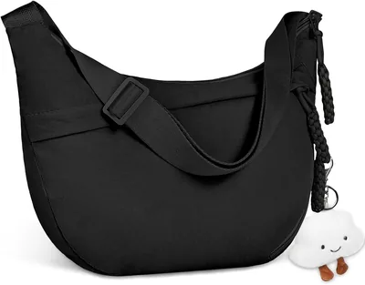 Sac à bandoulière Acuuu Croissant pour Femme - Velours avec Pendentif - Sac Messager pour Magasinage