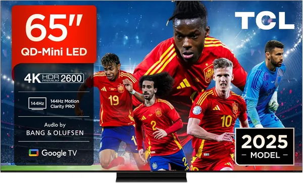 TV TCL 65Q7C de 65'' LED QD Mini, 4K HDR Premium, Smart TV con Google TV (Dolby Vision IQ y Atmos, Panel CrystGlow HVA)