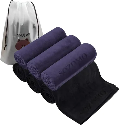 Toallas Deportivas SOZOMO 6PCS para Gimnasio, Absorbentes y de Secado Rápido, Ideales para Viajar