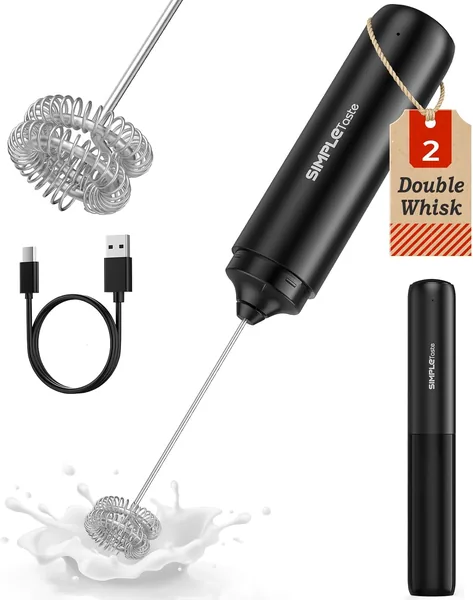 SIMPLETASTE Milk Frother Handheld Electric Foam Maker