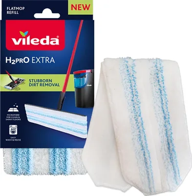 Vileda H2PrO Plattborr Refill | Kraftig Mikrofibrer | Ta bort hårt fjärran | Enkelt att montera | Lavbar växling |