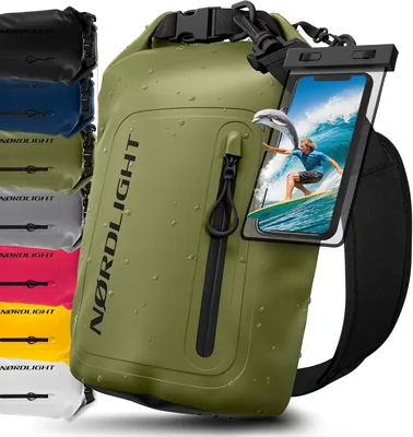 Nordlight Waterdichte Tas met Telefoonhoes en Roldeksel, Schouderriem | Droogzak