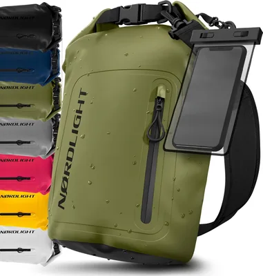 Nordlight Waterdichte tas met telefoonhoes + roldeksel, schouderband | Waterdichte rugzak
