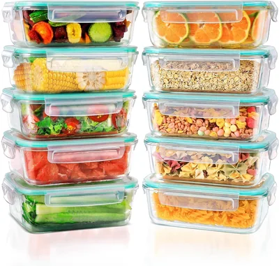 Feshory 10 Pack Glass Food Storage Containers - Best Deal