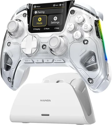 Manette de Jeu ManbaOne Sans Fil Écran Blanc pour PC/Switch/iOS/Android