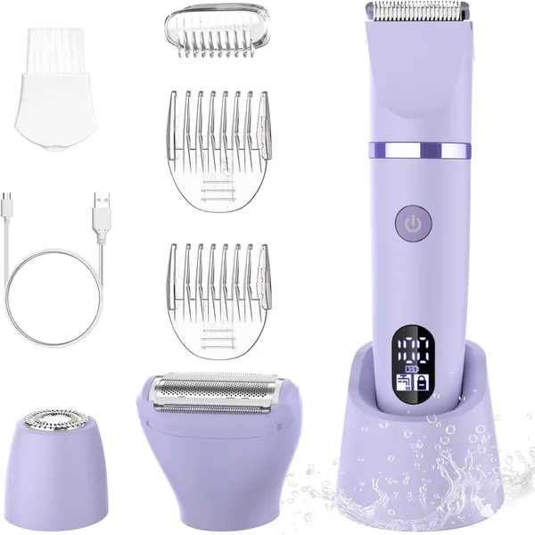Electric Shaver for Women Body Hair Clipper Waterproof 3 in 1 Mauve