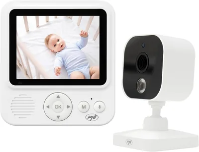 PNI Video Baby Monitor BM280 2.8 Inch Monitor Wireless 2.4 GHz, Temperatursensor, VOX, Nattväder, Zoomfunktion, Lullabi - Best Deal