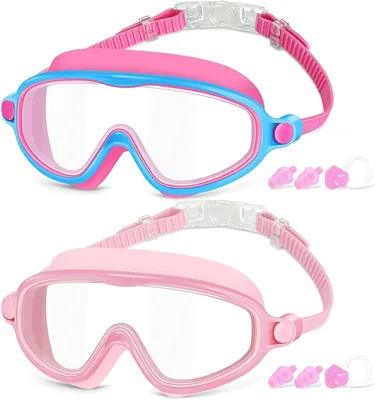 Kids Swimming Goggles 2 Pack Age 4-14 Anti-Fog UV Protection Best Deal