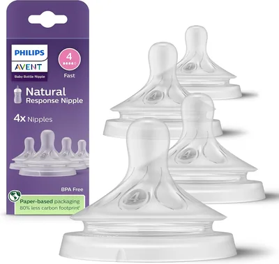 Tetina Philips Avent Natural Response Flujo 4 - Rápida | Fácil transición entre pecho y biberón | Libera leche al succionar