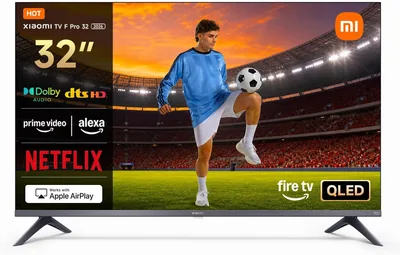 Xiaomi F Pro 32 32 pouces QLED TV intelligente, Fire OS7, Contrôle vocal Alexa, Dolby Audio, DTS Virtual:X, DTS-HD